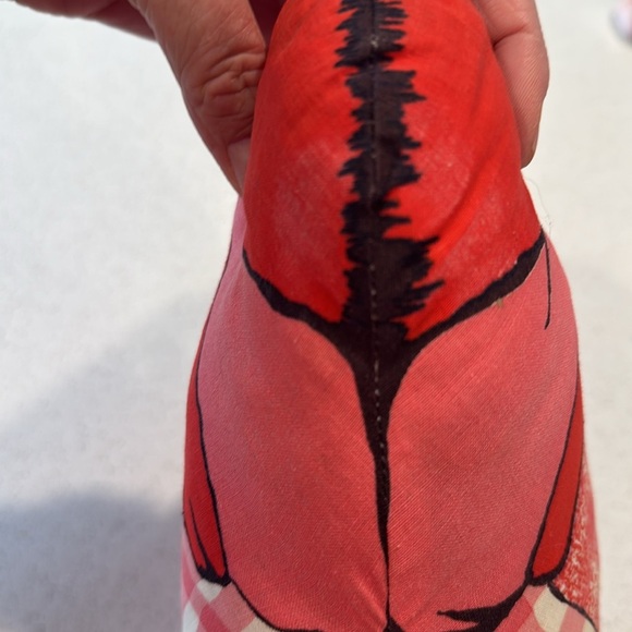 Rare Vintage handmade elephant pillow Gingham Pink Plaid with hat - Picture 7 of 9